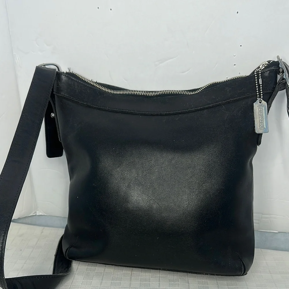 Coach # 9188 Legacy  Duffle Black Leather Crossbody Bag Purse